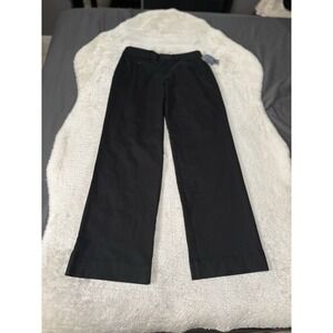 New Cherokee Women's Black Relaxed‎ Chino Khaki Pants Work Size 4 Trousers